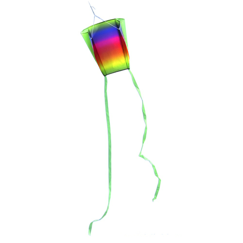 New Easy Fly Rainbow Parafoil Kite Polyester Ripstop Long Tail Pocket Kite Good Flying with Kite Line Flying Kite Outdoor Toys