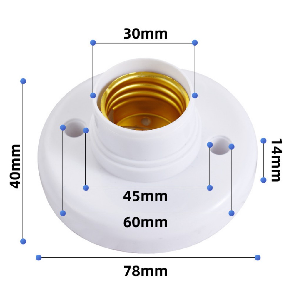 Douille E27 à bouchon à vis pour lampe de plafond blanche, Base de fixation d'ampoule, support d'ampoule pour la maison, 6a