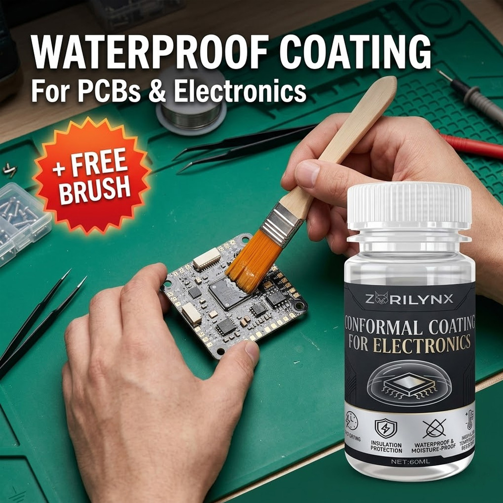60 ml conformele coating voor elektronica, transparante beschermvernis voor printplaten, waterdichte isolatiekit ZORILYNX