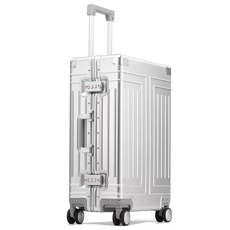 Valigia da Viaggio in Alluminio, Trolley Rigido, Nuova Valigia in Alluminio 20'24'26'29' Pollici, Bagaglio a Mano Impermeabile Metallico