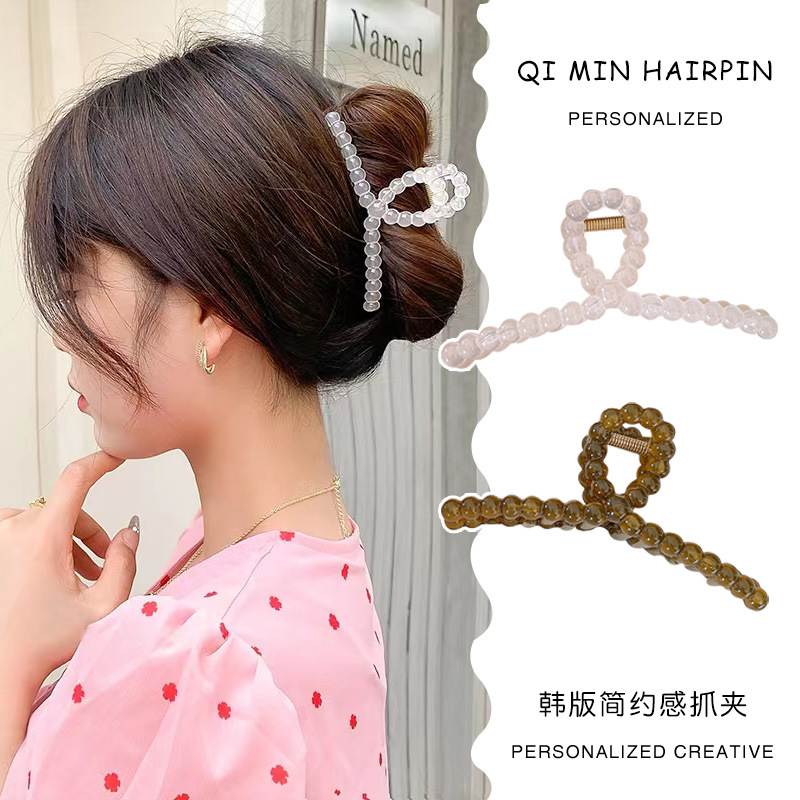 Pinza de agarre de sentido Simple para mujer, horquilla transparente esmerilada, horquilla de verano, Cabeza trasera, tocado de agarre, clip de tiburón
