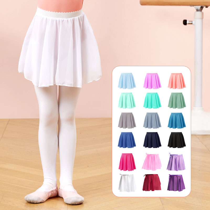 18-kleuren balletrok meisjes peuter kinderen dans chiffon rok elastische taille korte dansrok voor meisjes tutu rok voor ballet