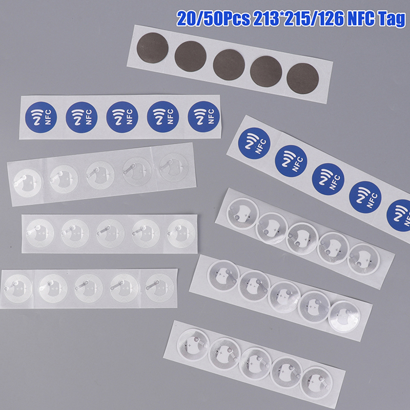 1/20/50Pcs ป้าย NFC สติกเกอร์ป้ายป้ายสติกเกอร์ RFID อิเล็กทรอนิกส์แท็ก Rewritable Secret Key สติกเกอร์แท็ก NFC