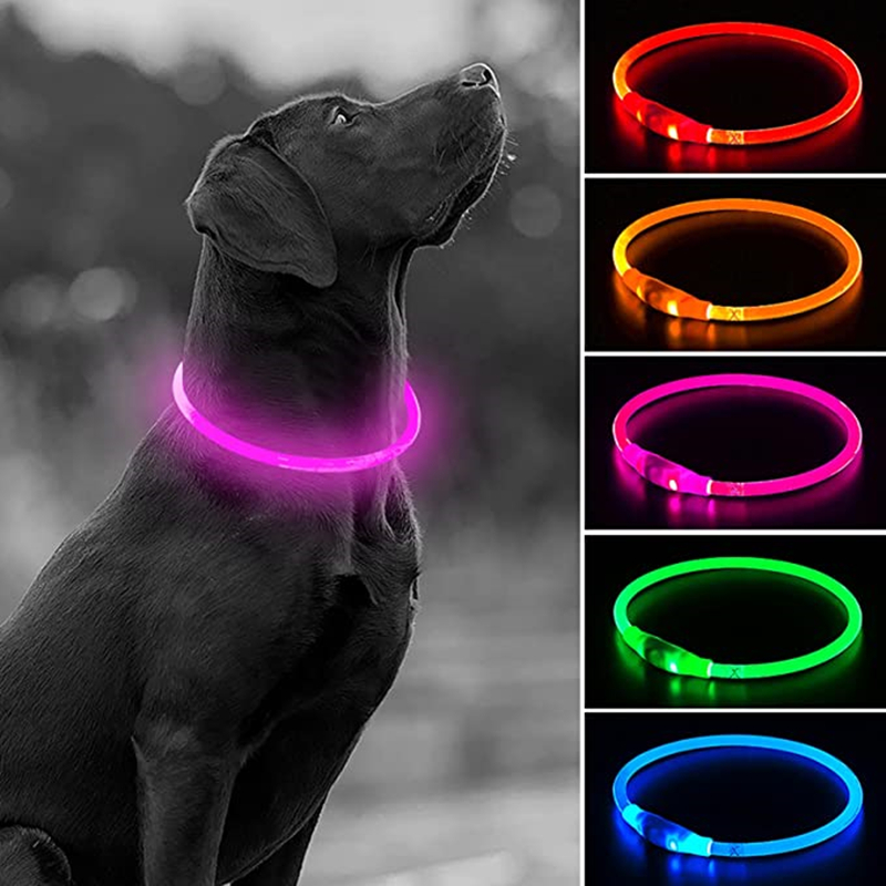 Led USB 犬の首輪ペット犬の夜発光充電首輪 Led 夜間安全点滅グロー犬紛失防止首輪ペット Accessorie