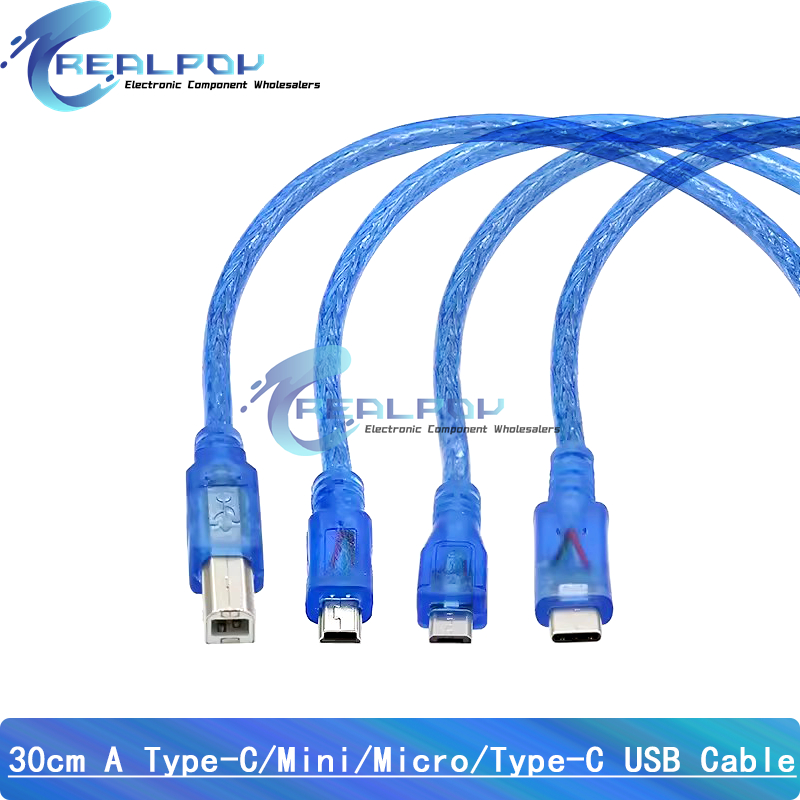 USB-кабель 30 см для Uno R3/Nano/MEGA 2560/Leonardo/Pro micro/DUE Blue, высокое качество, тип A, USB/Mini USB/Micro USB 0,3 м для Arduino