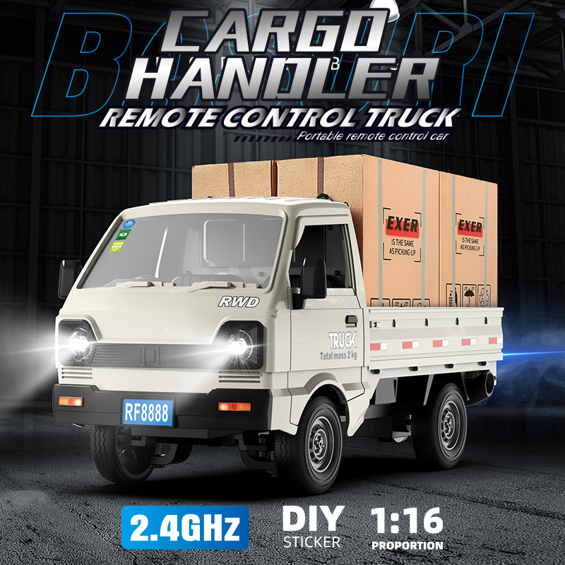 Mobil RC Simulasi 1:16/1:18 Dengan Lampu Semprot, Truk Drift Panjat Tebing, Lampu LED, Pengangkut Kargo, Mainan Elektrik Remote Control Untuk Anak