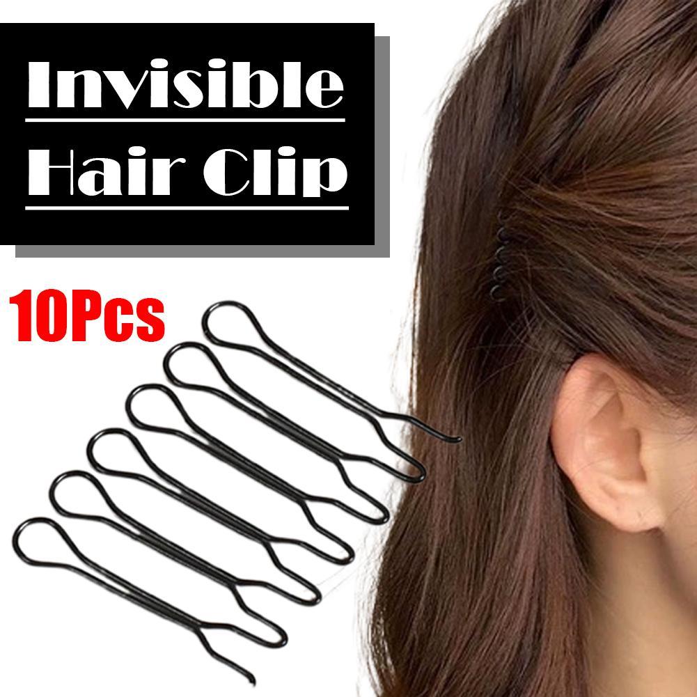 Fermaglio invisibile per capelli, stile tiara, per donna, strumento per arricciare, ago curvo, per fissare le frangia, pettine a inserto, accessori professionali per lo styling