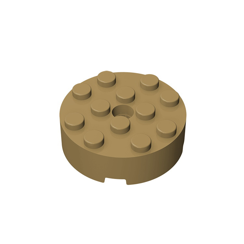 Gobricks 87081 10PCS Round 4x4 Brick Parts with Hole Compatible With Toys Assembles Building Blocks Technical