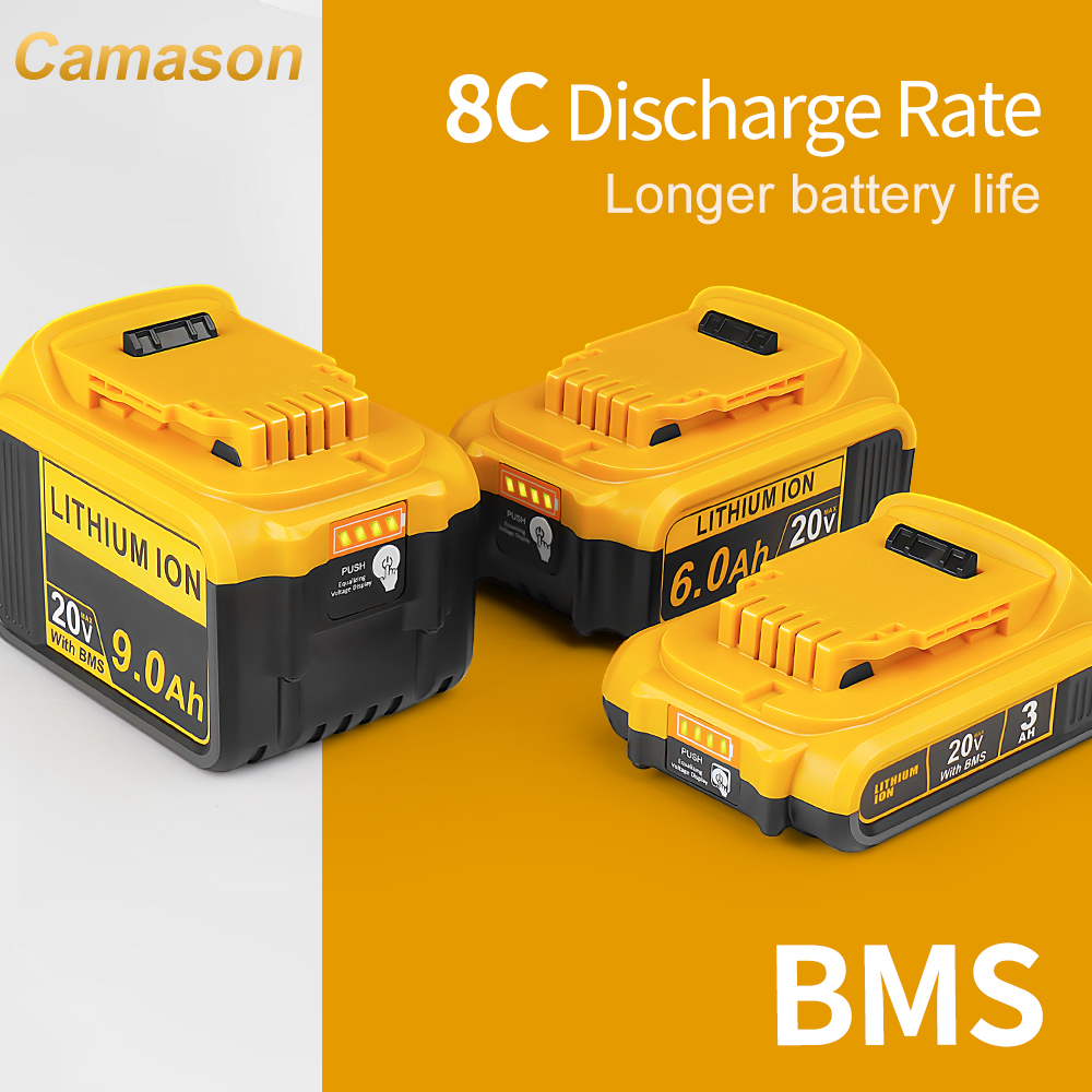Camason แบตเตอรี่สำหรับ DeWalt 18โวลต์20โวลต์เครื่องมือไฟฟ้าชาร์จเครื่องมือทางไฟฟ้าได้เปลี่ยน baterai litium DCB184 DCB200