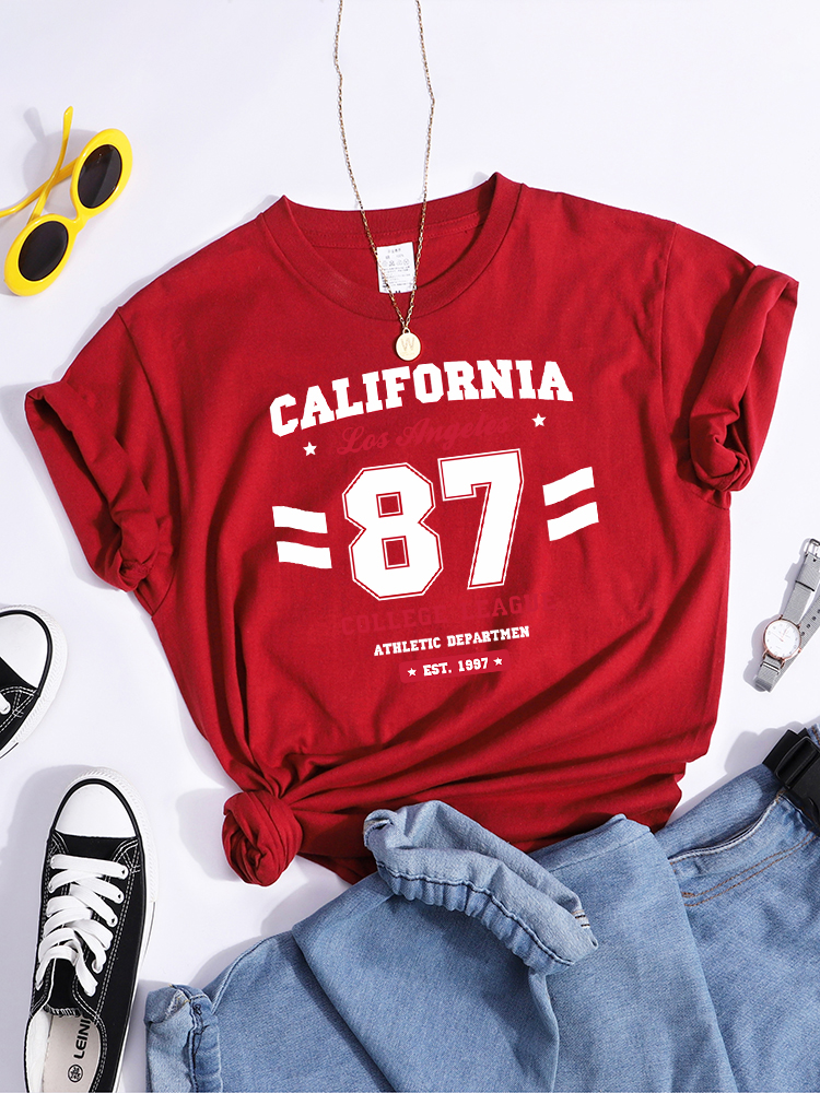 Los Angeles, California Est.1997 Street Letter T-shirt girocollo allentata T-shirt Harajuku Hipster T-shirt Moda donna Tshirt