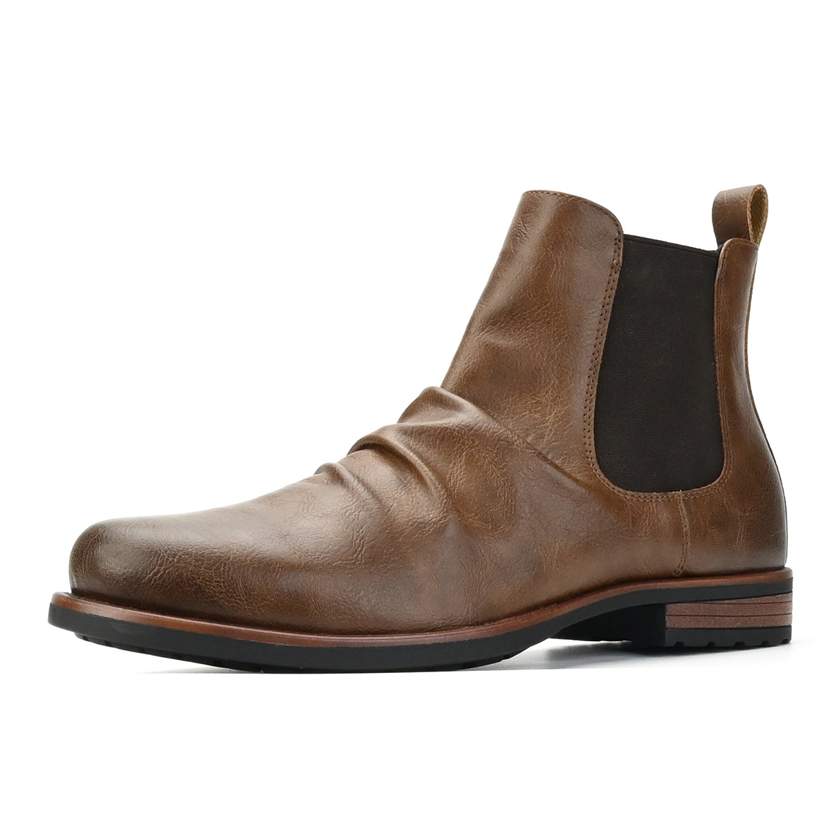 mens casual business wedding chelsea boots black brown vintage shoes cowboy natural leather boot handsome ankle botas masculinas