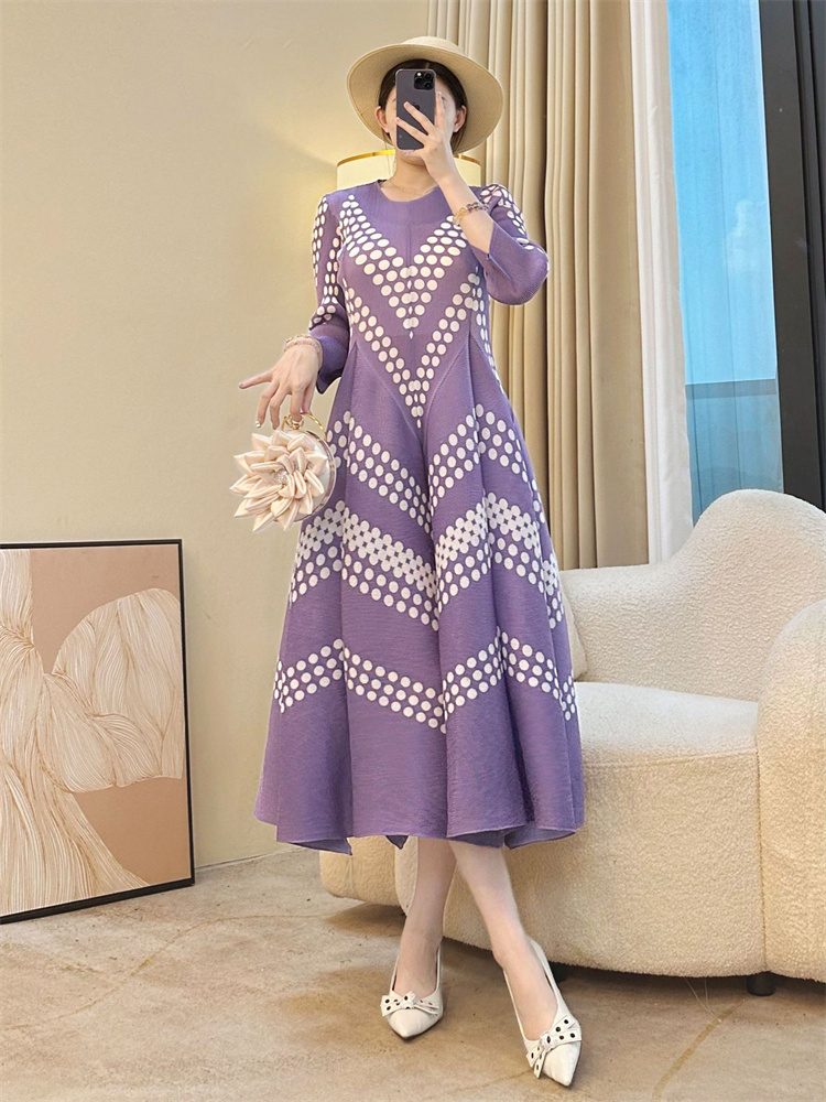 2026 Primavera y verano suelto nueva moda elegante vestido francés literario Retro de manga larga cuello redondo vestido largo ropa de mujer