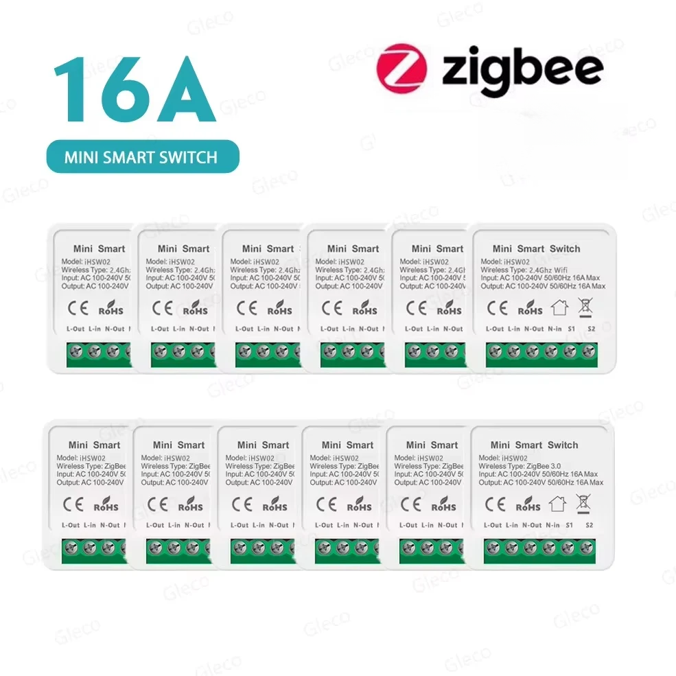 สวิตช์อัจฉริยะ Zigbee 3.0 ขนาดเล็ก DIY แบบ 2 ทาง 1/2 ช่องสัญญาณ ควบคุมบ้านอัจฉริยะ รีเลย์อัตโนมัติ ใช้งานร่วมกับ Tuya Alexa Google Home