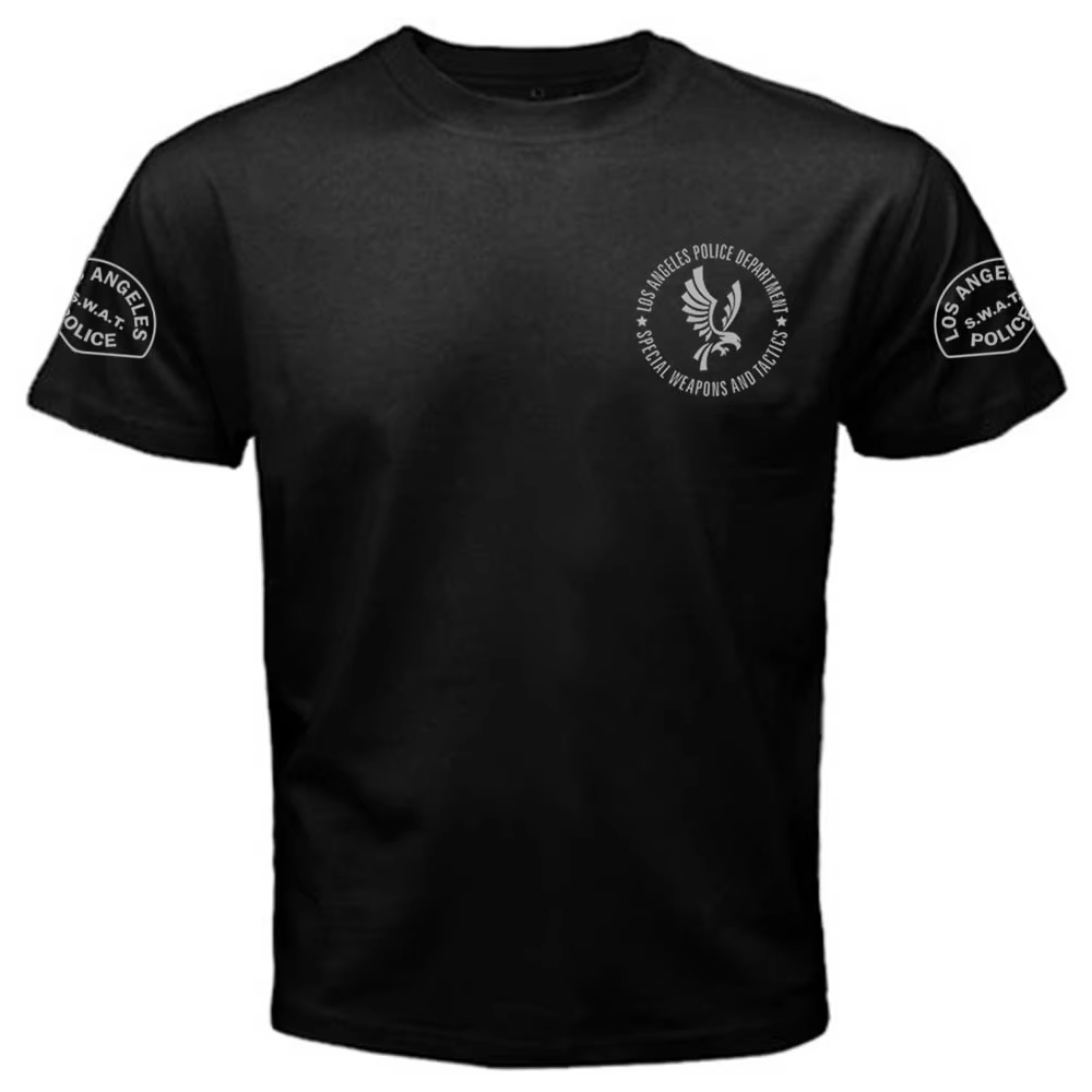 Los Angeles Police Heren Katoenen T-shirt SWAT-stijl Tactische stedelijke robuuste militair geïnspireerde atletische casual streetwear