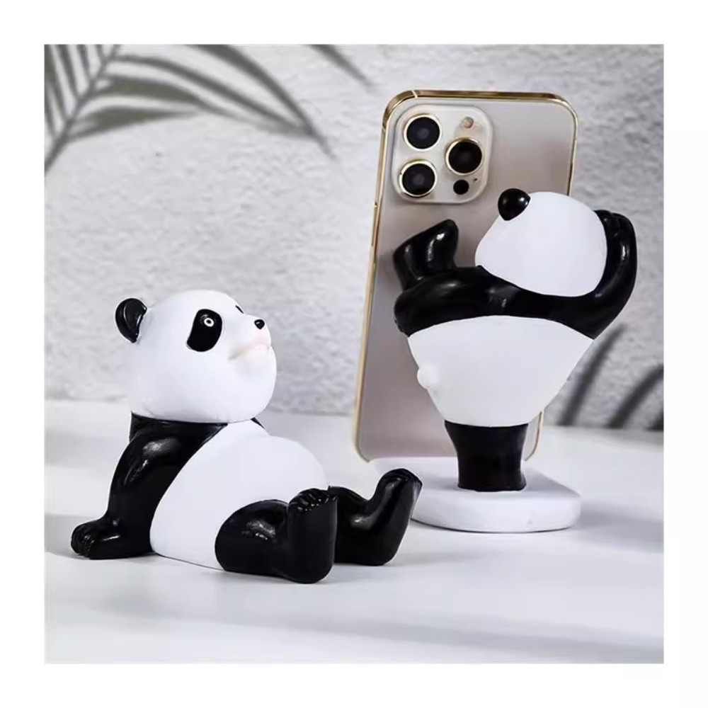 Urocza panda Uchwyt na telefon komórkowy Rzeźba Statua Uchwyt na telefon Ozdoba na biurko Kreskówka Panda Dekoracja Zabawka Prezenty Wystrój domu