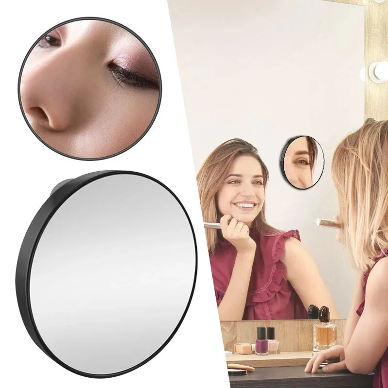 Espejo de Aumento 5X/10X/15X con Ventosa, Espejo Redondo de Maquillaje, Espejo Compacto de Aumento para Dormitorio, Espejos de Vanidad