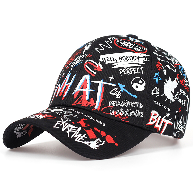 Berretto da baseball con stampa Graffiti Cappello da esterno in cotone per uomo donna Berretti estivi Cappelli per il tempo libero regolabili