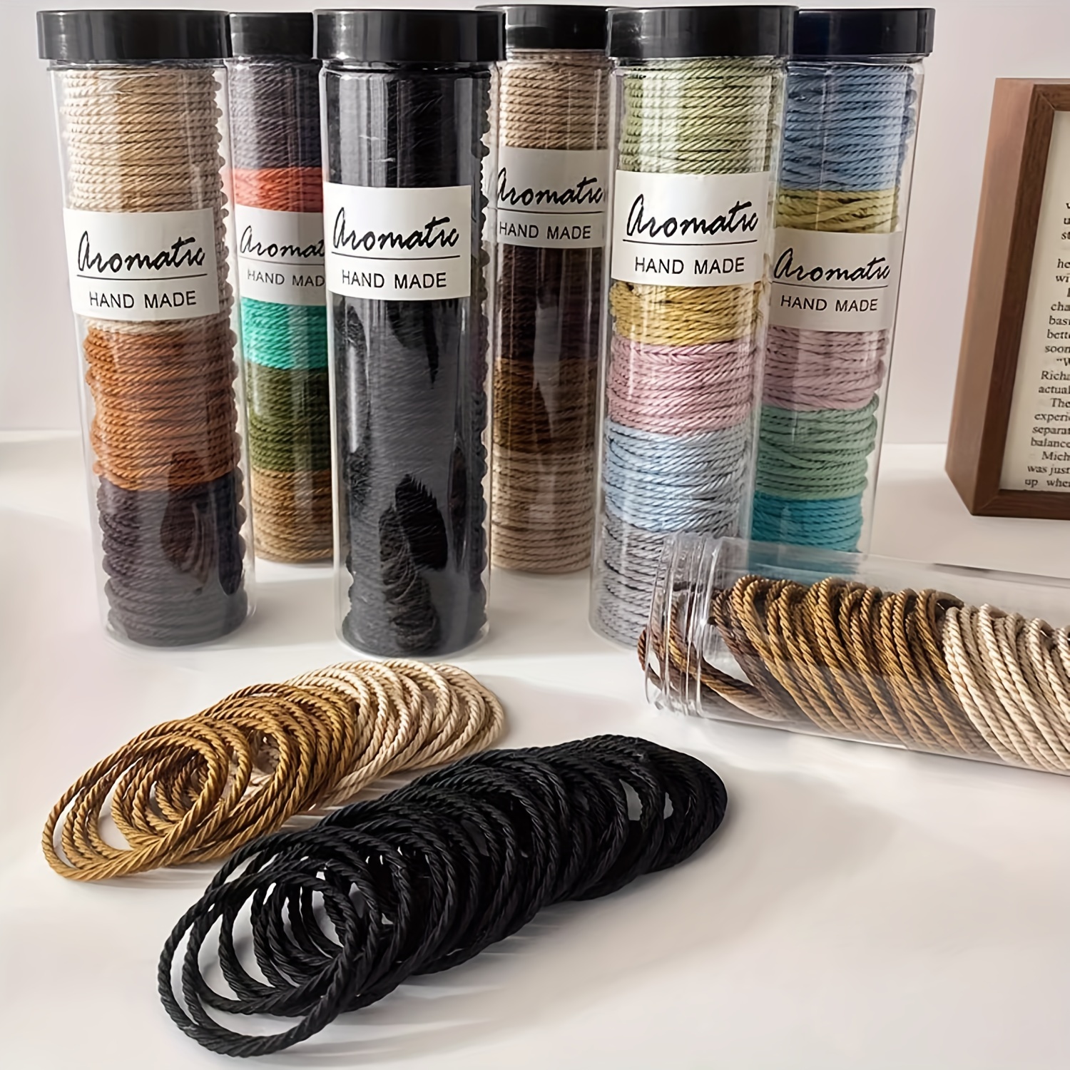 Faixas de cabelo elásticas sem caroço de ajuste confortável de 100 peças – duráveis e elásticas para cabelos grossos, perfeitas para mulheres e adolescentes