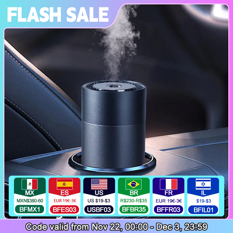 Humidifier Diffuser สําหรับรถยนต์ขนาดเล็ก 260ml ความชื้น LED Light น้ํามันหอมระเหยเครื่องบ้านห้องนอนสเปรย์ขนาดใหญ่