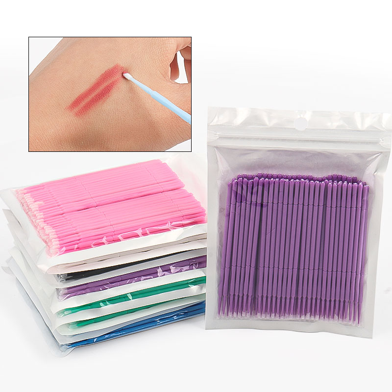 100 pièces/sac bambou Extension de cils tampons de nettoyage cils ascenseur colle dissolvant applicateurs Microblade maquillage Micro brosses outils