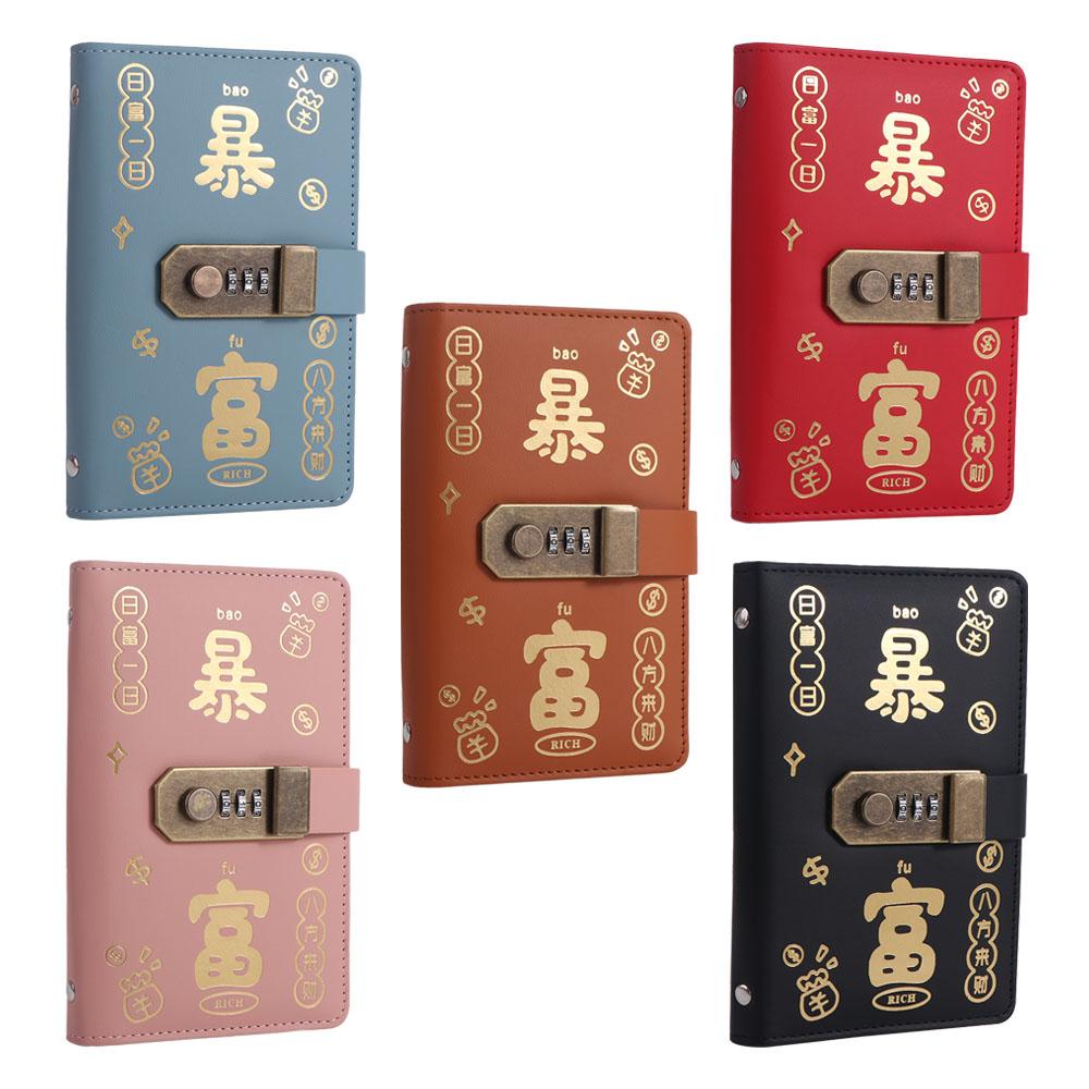 50 แผ่นประหยัดเงิน Binder PU หนังแบบพกพา Planner Organizer เติมกระเป๋าสตางค์ Budget Binder พร้อมล็อค