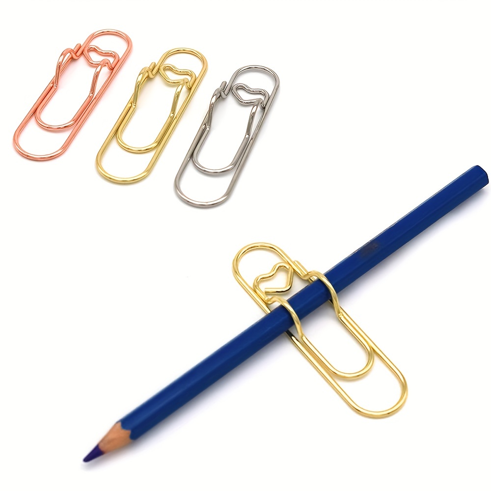 Pinces à papier métalliques multifonctions, avec porte-stylo, Clips de reliure, fournitures de papeterie scolaires et de bureau, 3 pièces/ensemble