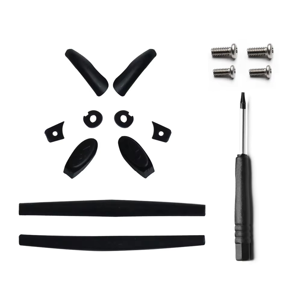 Qyvolux Gummi-Set, Ersatz-Ohrstöpsel, Nasenpads und Schraubendreher, T6 und Schraube, T6–4 Stück für Oakley Juliet Sonnenbrillenrahmen