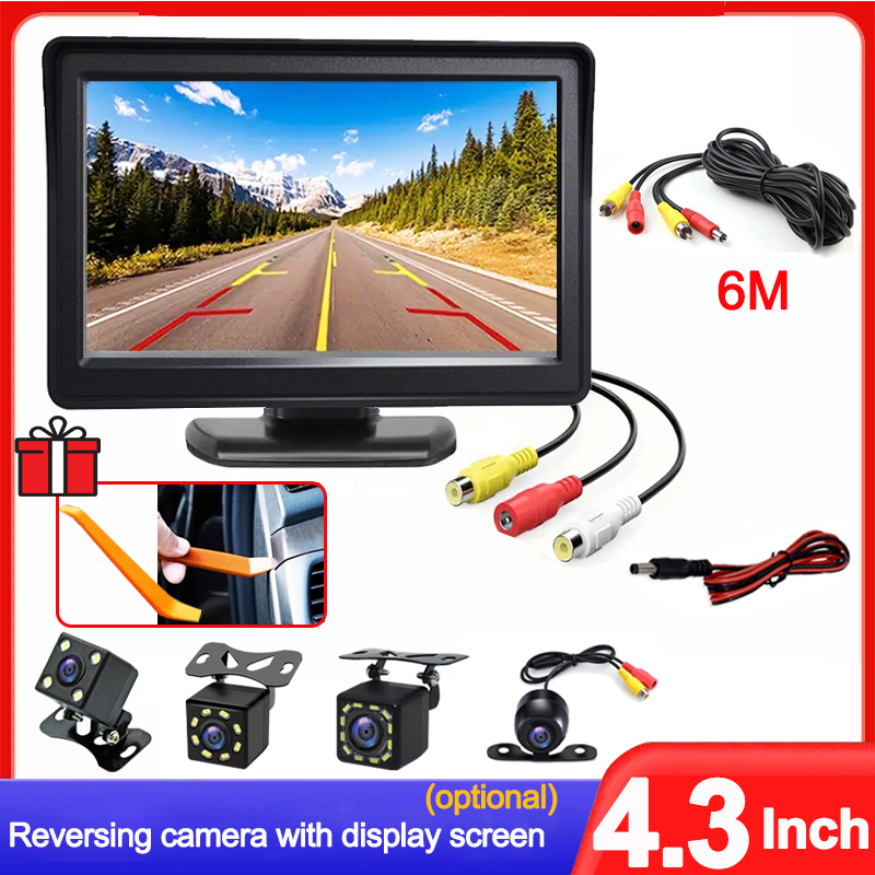 Rear View Camera Monitor Screen, Invertendo Camera for Car Parking, Sistema de Estacionamento, Veículo DashCam Backup Camera, 4.3"