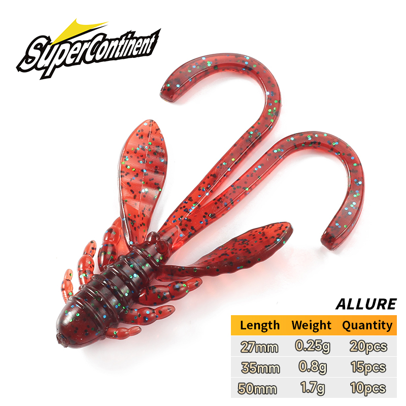 Supercontinent crayfishAllure Fishing Lures Soft Bionic Shrimp Lure, Artificial Soft Bait For Bass Trout, Outdoor Fishing Tackle