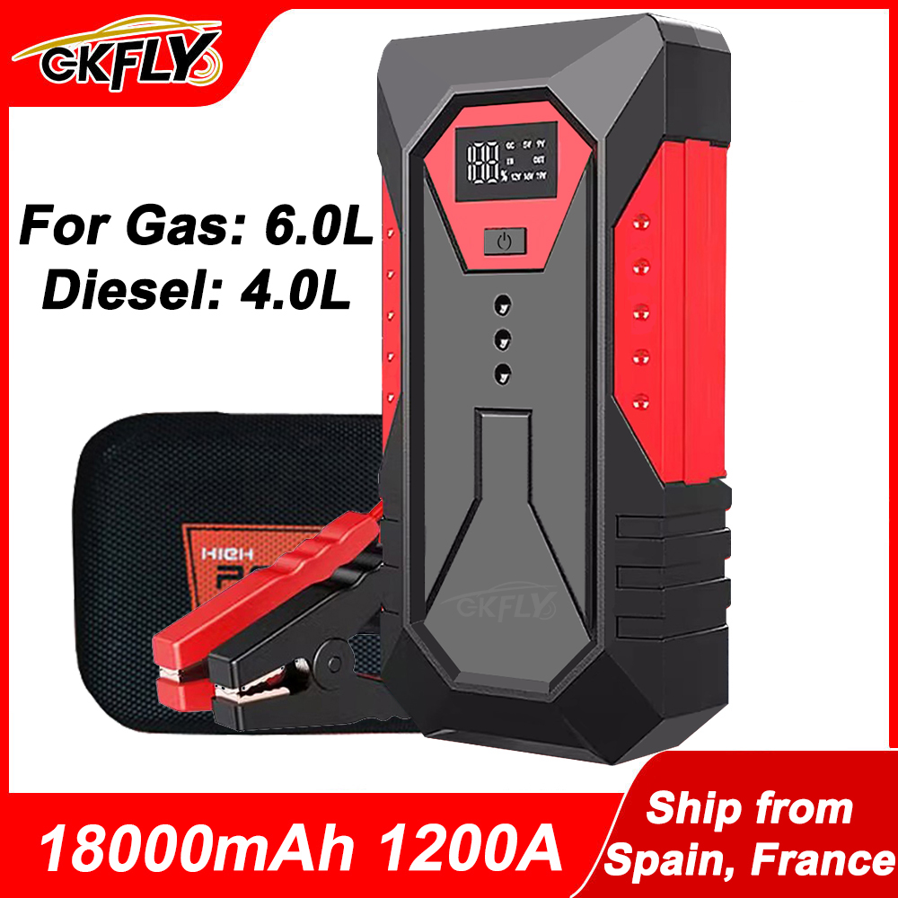 Neue 1200A Auto Starthilfe 18000 mAh Power Bank Benzin Diesel Auto Batterie Ladegerät Starten Für Auto Batterie Booster zu starten Auto