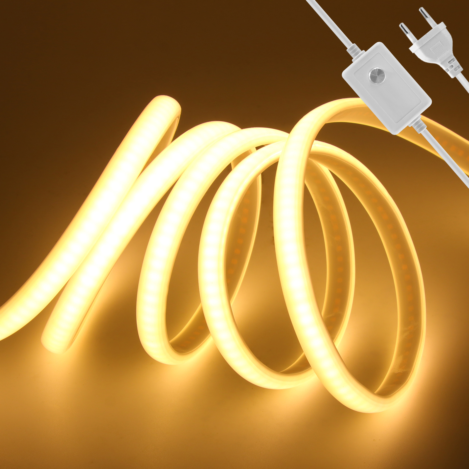 Bande lumineuse néon LED COB 230V, 220V 240V, étanche IP65, corde à Diode, éclairage linéaire RA90, blanc froid/naturel/chaud