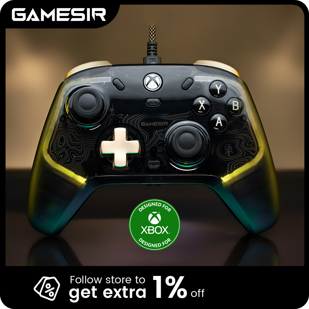 GameSir Kaleid Flux Xbox Controller Bekabelde gamepad voor Xbox Series X, Xbox Series S, Xbox One gameconsole Hall Effect Joystick