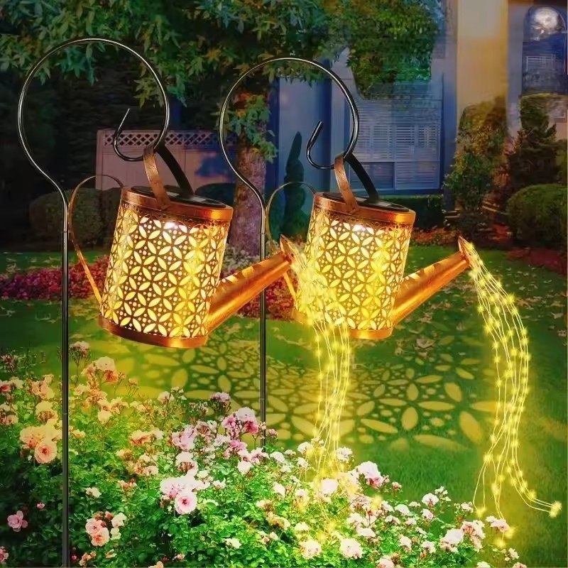 LED Solar Gießkanne Licht Hängen Wasserkocher Laterne Licht Im Freien Wasserdichte Villa Pfad Rasen Hof Garten Dekoration Lampe