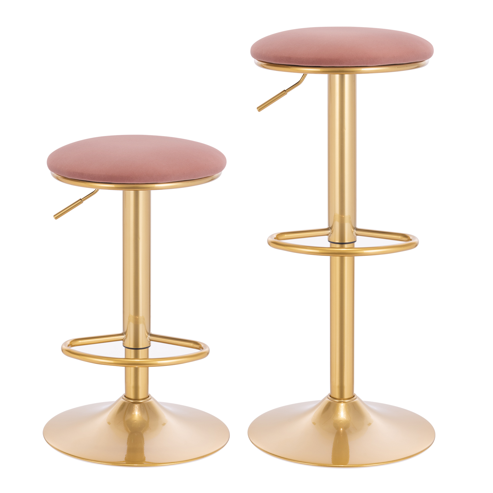 WOLTU 2PCS Taburetes de bar ergonómicos con reposapiés 360 °   Taburete de comedor giratorio, taburete de mostrador ajustable en altura para cocina, bistró, cafetería