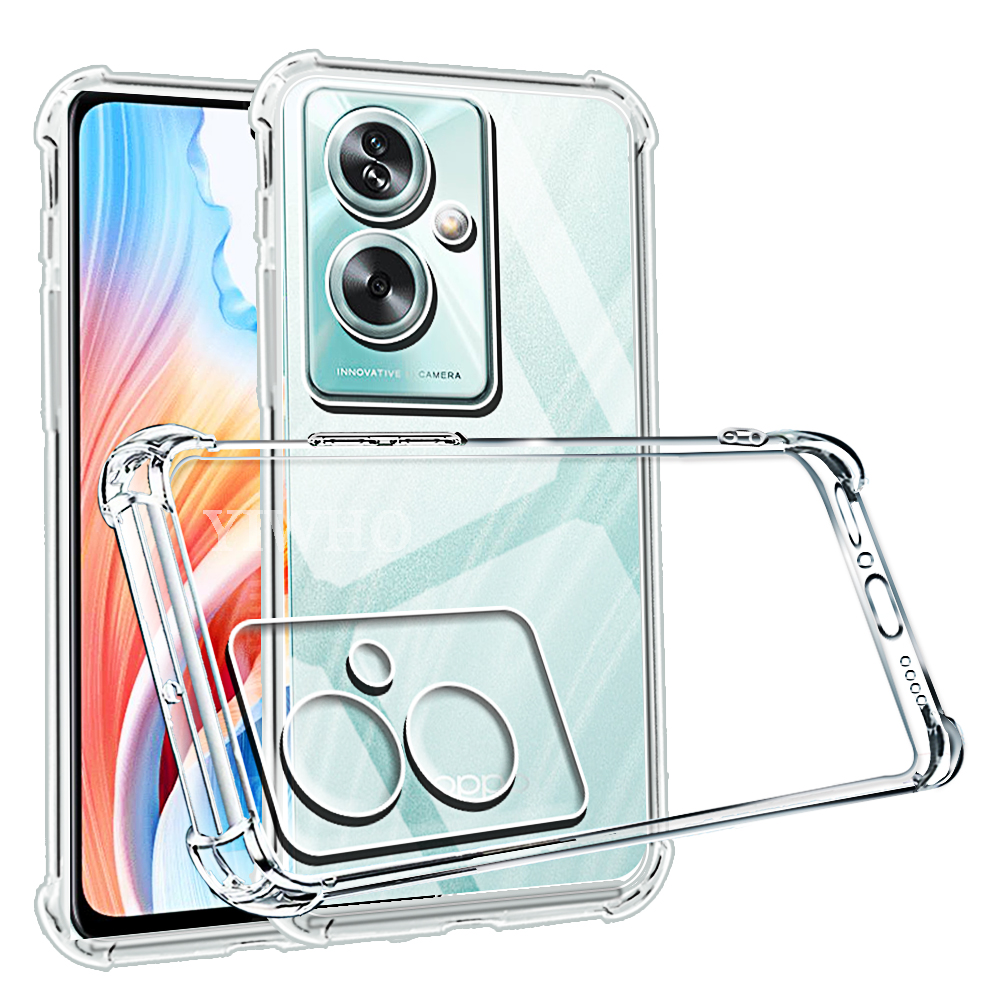 Selubung telepon tahan guncangan, untuk Oppo A79 A98 5G A78 A58 A38 A18 4G A53 A53s A52 A72 A17, Cover belakang TPU lembut bening transparan