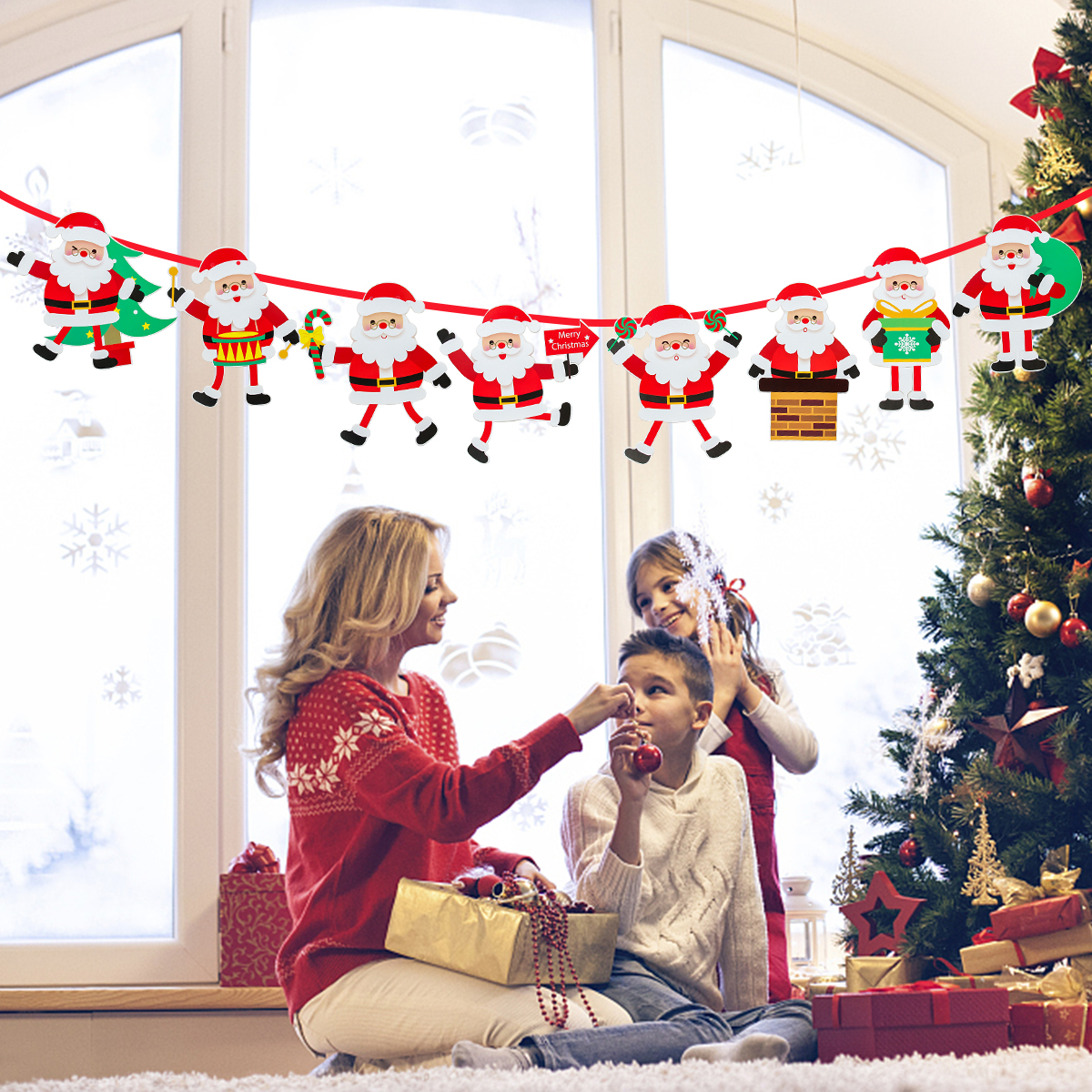 Weihnachtsmann-Weihnachtsbanner 2023, frohe Weihnachtsdekorationen für Zuhause, Navidad Natal Noel Girlande, Weihnachtsgeschenk, Neujahrsdekoration 2024
