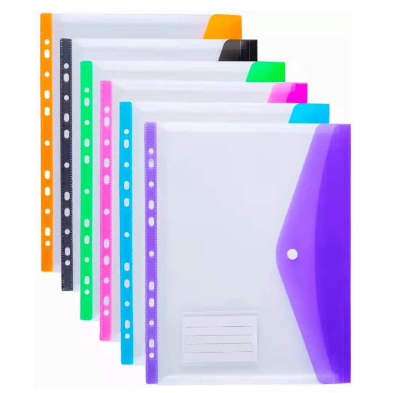 Pastas de arquivo de plástico tamanho a4, carteiras coloridas para documentos, sacos de envelope para escola, escritório, casa, contém 200 folhas a4 mais