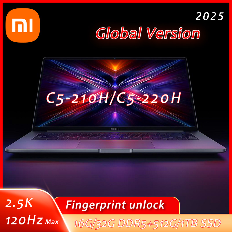Ноутбук Xiaomi Redmi Book 16 2025, процессор Intel Core 5 220H/210H, 16 дюймов, ноутбук, 16 ГБ/32 ГБ DDR5 + 512 Г/1 ТБ SSD, ультрабук для учебы и офиса
