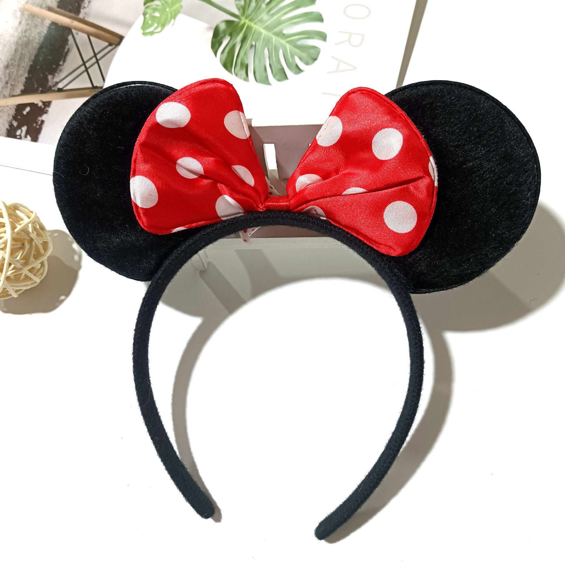 Nó acessórios minnie hairbands favores mãe adorável orelhas crianças mickey headbands cabelo meninos festa lantejoulas arco de aniversário do bebê meninas