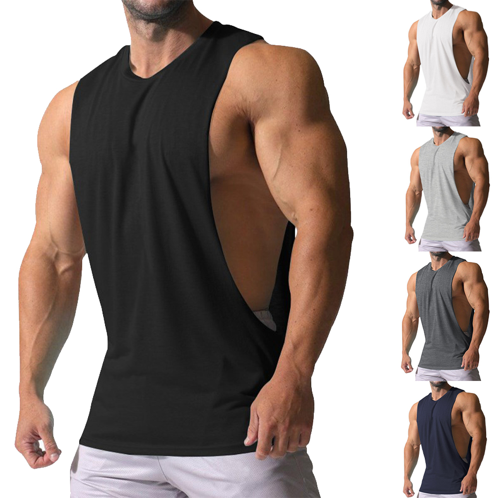 Sommer männer Weste Gym Tank Top Fitness Training Schnell trocknend Lose Bodybuilding Ärmelloses Shirt Männliche Weste Kleidung