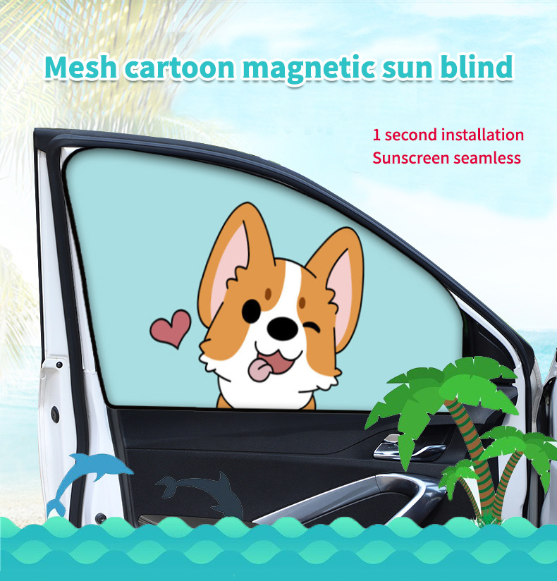 Magnetischer Vorhang im Auto Fenster Sonnenschutz Abdeckung Cartoon Universal Seitenfenster Sonnenschutz UV-Schutz für Kinder Baby Kinder