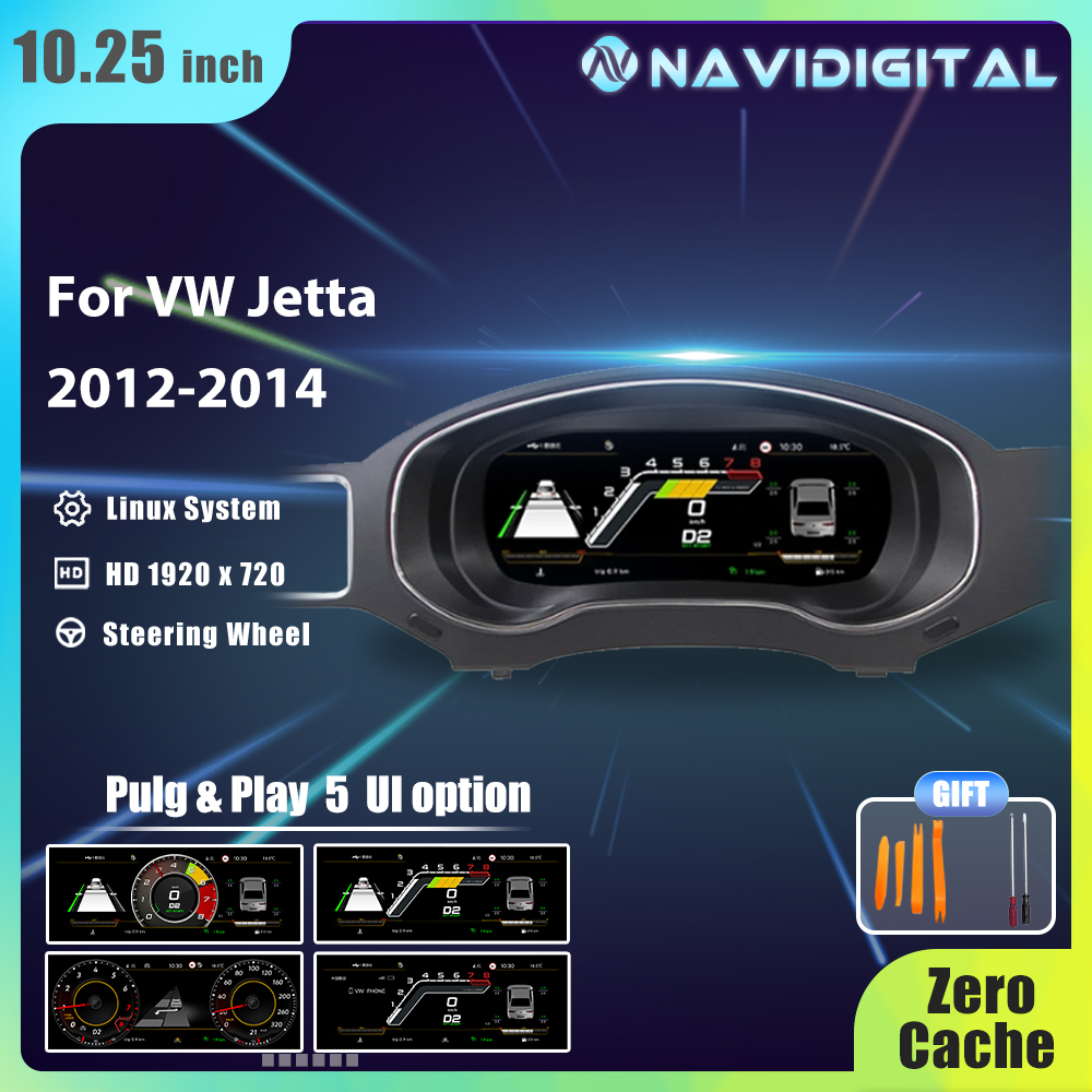 10,25 ''ЖК-радиоприемник Paneel Cockpit для VW Jetta 2012 13 14 лет модификации автомобильной цифровой кластер приборной панели