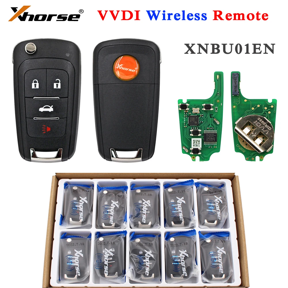 5 штук универсальных беспроводных автомобильных ключей Xhorse XNBU01EN XNBU21EN VVDI для VVDI2 VVDI Key Tool, для Chevrolet Buick, 5 шт.
