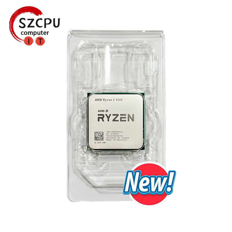 AMD Ryzen 5 4500 นาฬิกาฐาน 3.6GHz 6-Core 12-Thread โปรเซสเซอร์เดสก์ท็อป CPU, ซ็อกเก็ต AM4, ไม่มีกราฟิกในตัว, ไม่มีพัดลมฮีทซิงค์