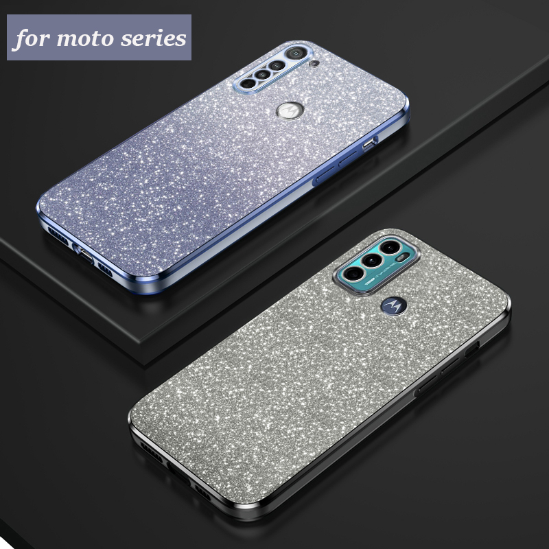 G60 Sfumato di Lusso Glitter Placcatura Custodia Per Motorola Moto G60 G50 G20 G30 G10 G22 G23 G73 G53 G42 G32 G62 G71 G31 Copertura G60s