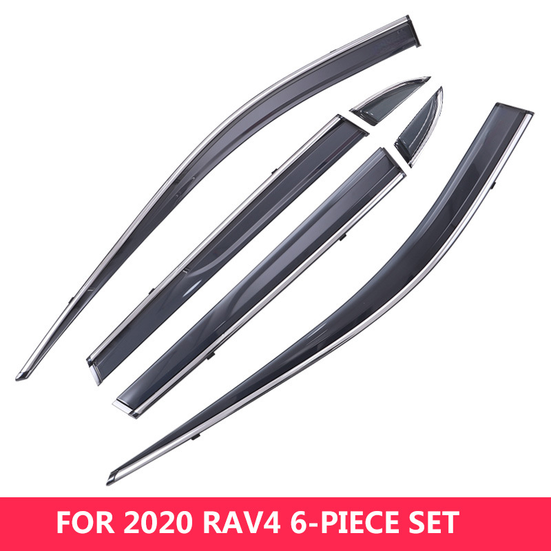 Viseras cromadas para ventanas de Toyota RAV4, accesorios embellecedores para ventanas, protectores contra el viento y la lluvia, 2020-2024
