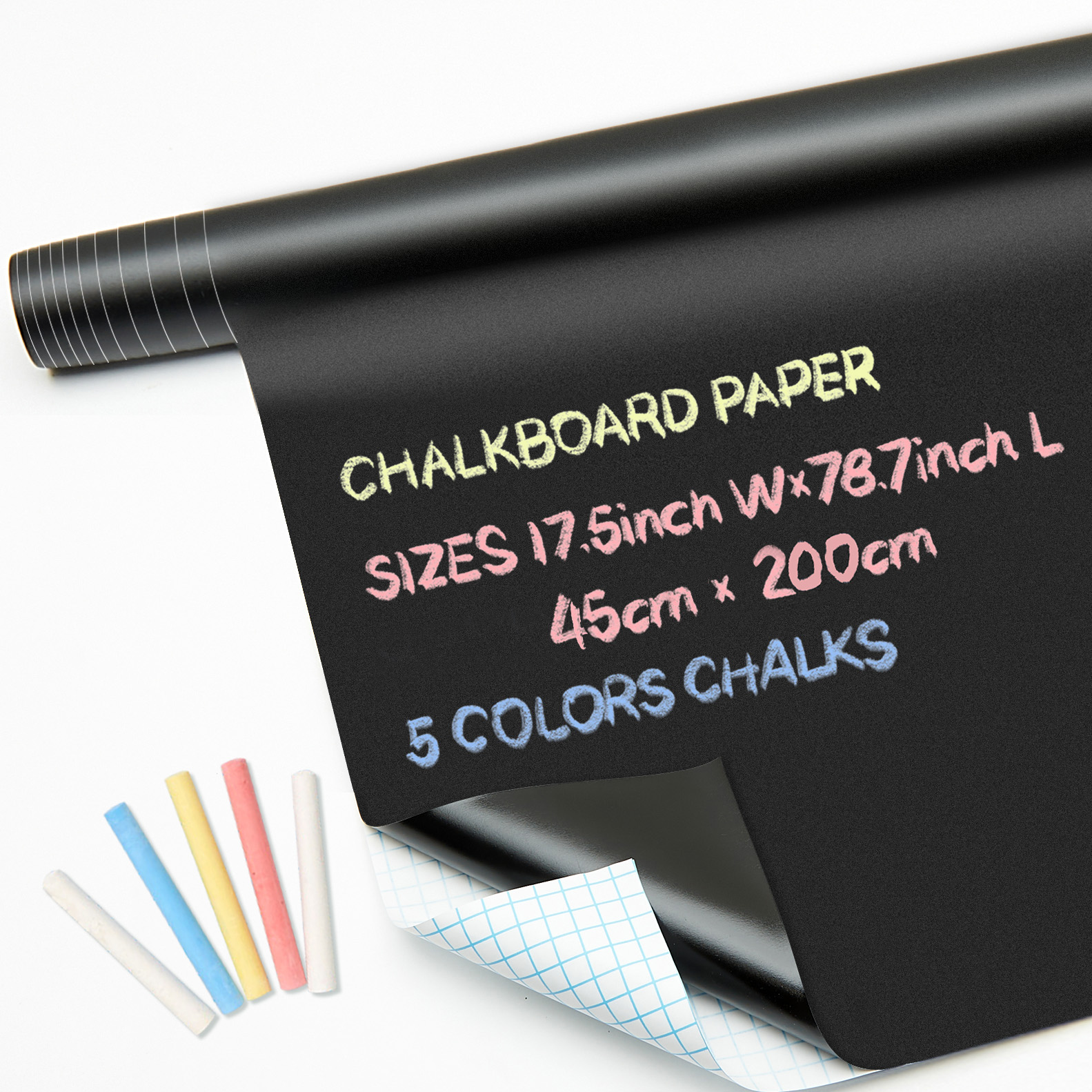 Tableau noir autocollants tableau à craie effaçable PVC dessiner murale décor tableau autocollant mural pour chambres d'enfants chambre bureau 45x200 cm
