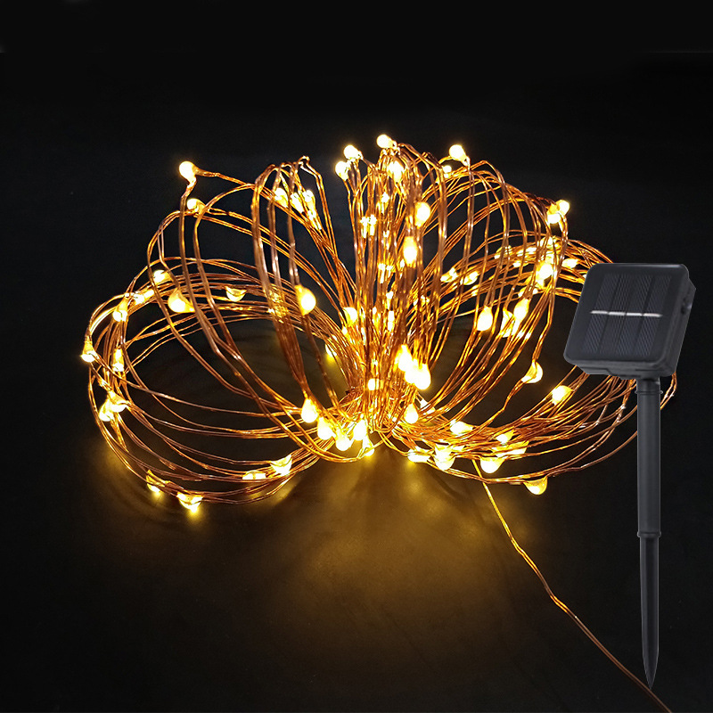 Girlande LED-Lichterkette aus Kupferdraht, 8 Modi, Feen-Solar-Girlande für den Außenbereich, für Hochzeit, Party, Sommer, Garten, Baum, Raumdekoration