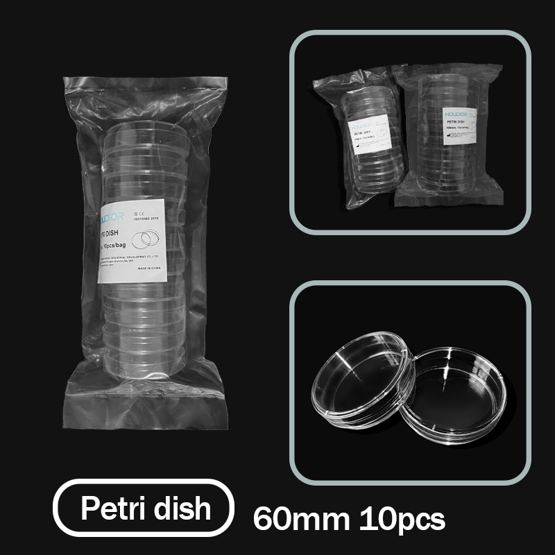 10PC 60mm Clear plastics Petri Dishes Cell Sterile Culture Dish Lab Supplies