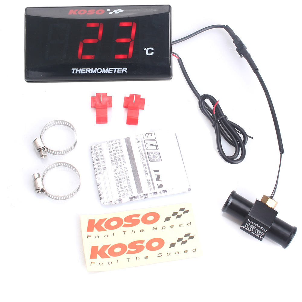 Termómetro Universal para motocicleta, medidor de temperatura del agua, pantalla Digital, adaptador de Sensor para KOSO